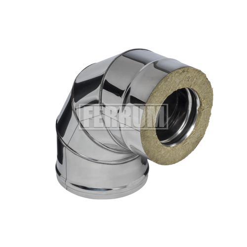 Дымоход Ferrum. Сэндвич колено 90° Дымоход Ferrum. Сэндвич колено 90°
